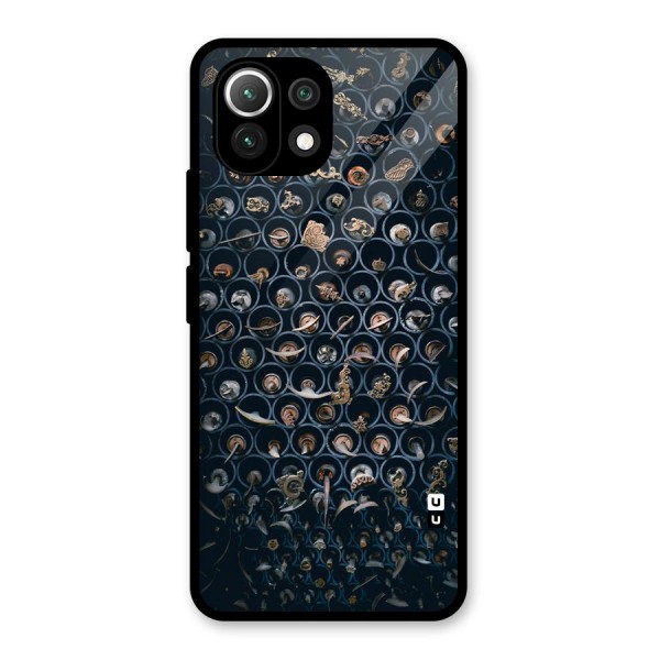 Ancient Wall Circles Glass Back Case for Mi 11 Lite NE 5G