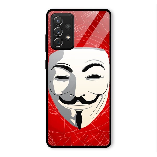 Anonymous Mask Abstract  Glass Back Case for Galaxy A72