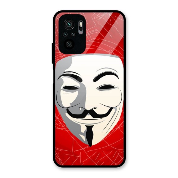 Anonymous Mask Abstract  Glass Back Case for Redmi Note 10