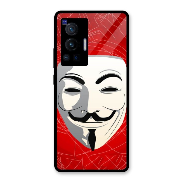 Anonymous Mask Abstract  Glass Back Case for Vivo X70 Pro