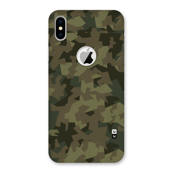 Army Abstract Back Case for iPhone XS Logo Cut