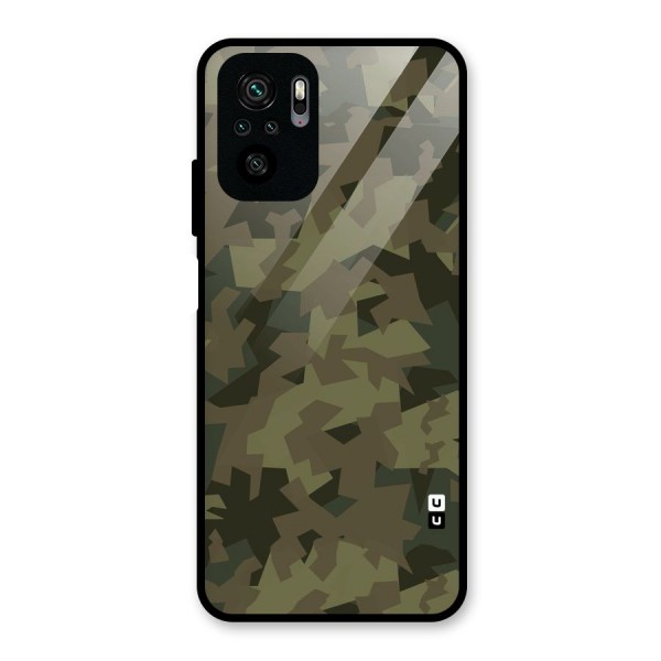 Army Abstract Glass Back Case for Redmi Note 10