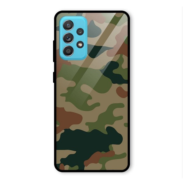 Army Camouflage Glass Back Case for Galaxy A52s 5G