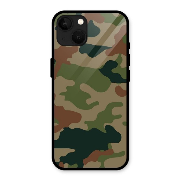 Army Camouflage Glass Back Case for iPhone 13