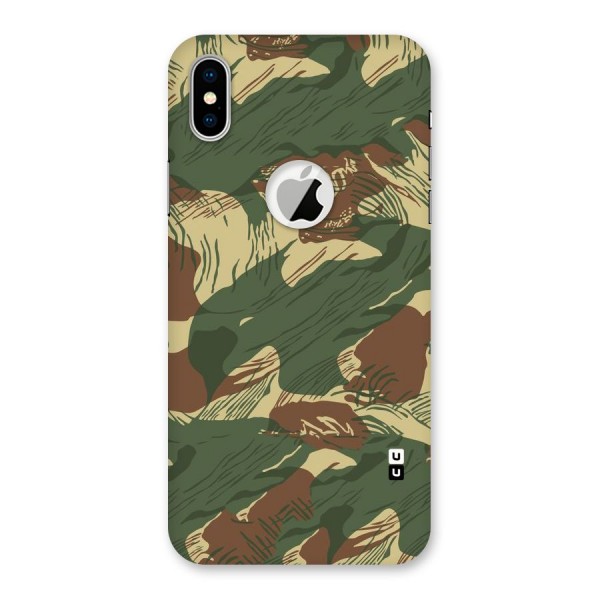 Army Design Back Case for iPhone XS Logo Cut