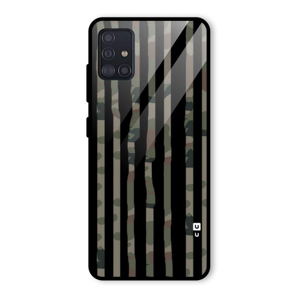 Army Stripes Glass Back Case for Galaxy A51