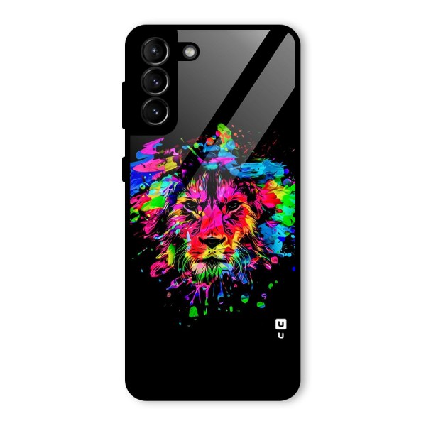 Artistic Lion Art Splash Glass Back Case for Galaxy S21 Plus