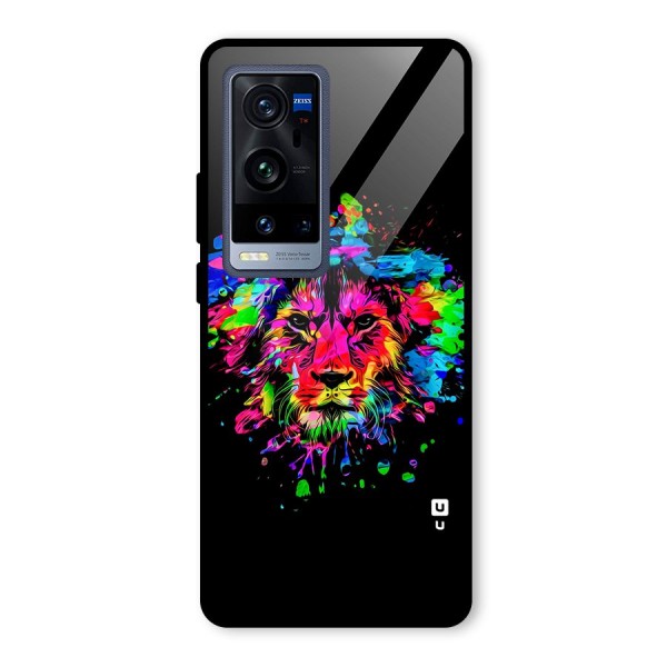 Artistic Lion Art Splash Glass Back Case for Vivo X60 Pro Plus