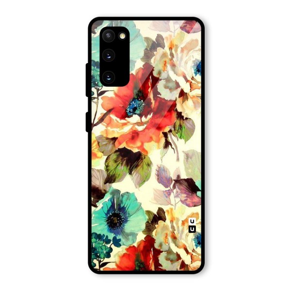 Artsy Bloom Flower Glass Back Case for Galaxy S20 FE