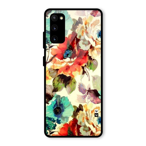 Artsy Bloom Flower Glass Back Case for Galaxy S20 FE