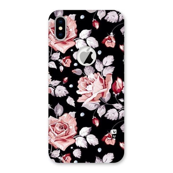 Artsy Floral Back Case for iPhone X Logo Cut