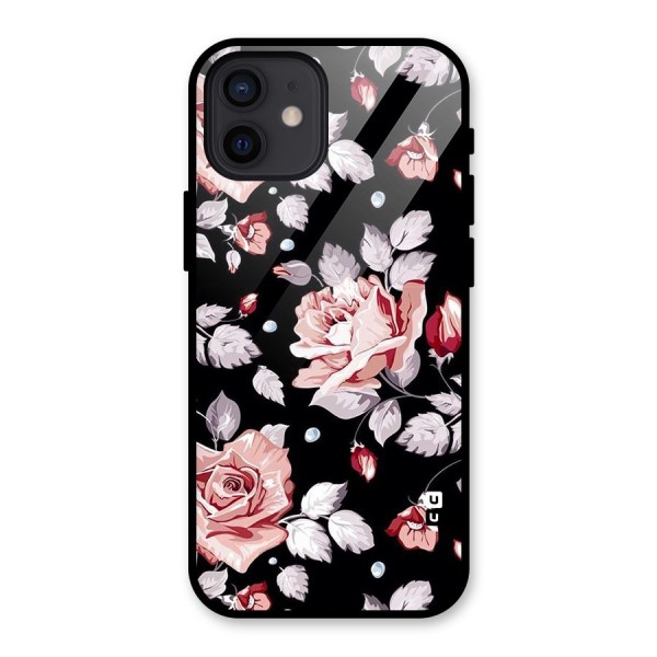 Artsy Floral Glass Back Case for iPhone 12