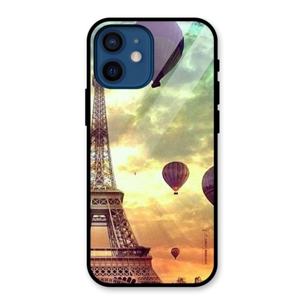 Artsy Hot Balloon And Tower Glass Back Case for iPhone 12 Mini
