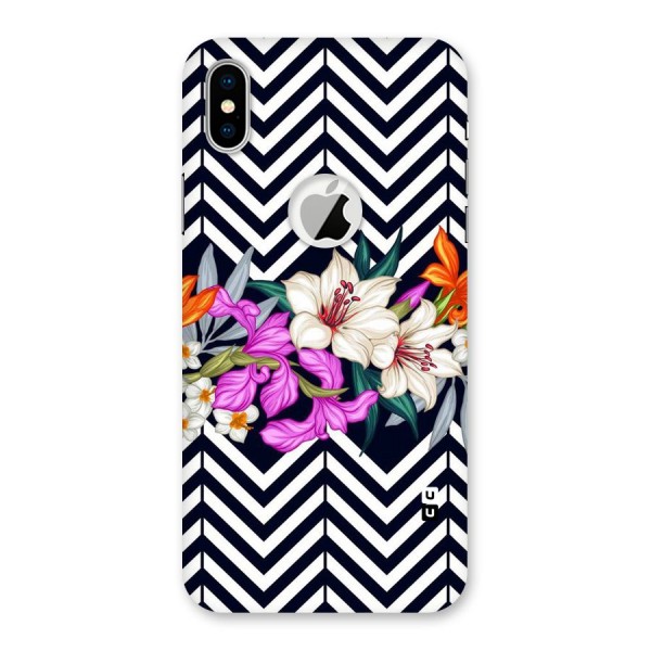 Artsy ZigZag Floral Back Case for iPhone X Logo Cut