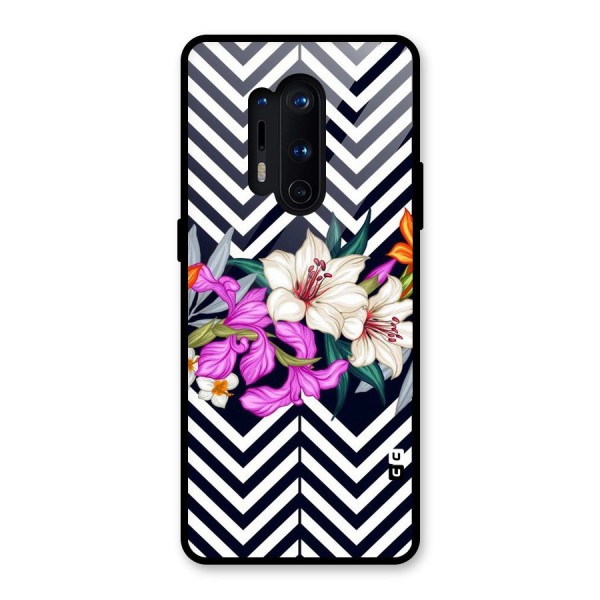 Artsy ZigZag Floral Glass Back Case for OnePlus 8 Pro