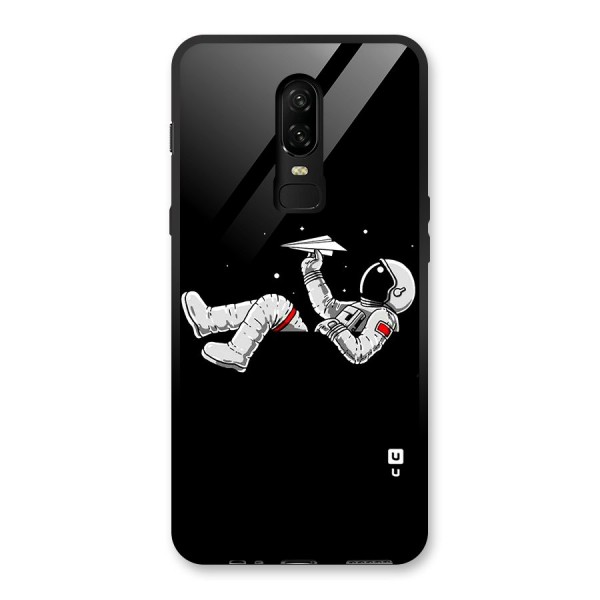 Astronaut Aeroplane Glass Back Case for OnePlus 6