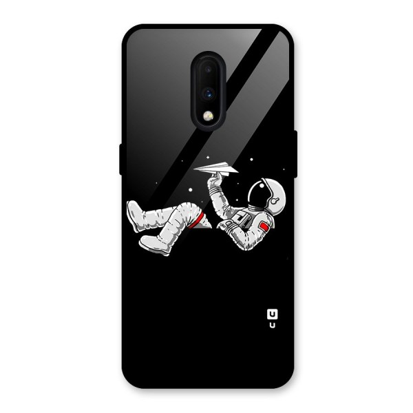 Astronaut Aeroplane Glass Back Case for OnePlus 7