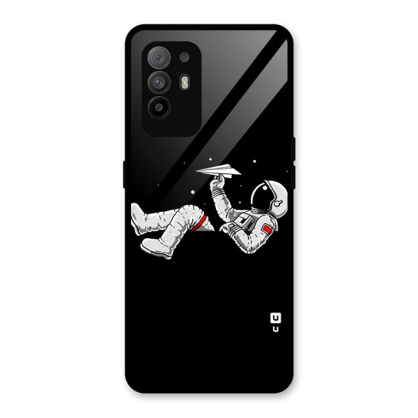 Astronaut Aeroplane Glass Back Case for Oppo F19 Pro Plus 5G