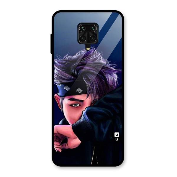 BTS Namjoon Artwork Glass Back Case for Redmi Note 9 Pro