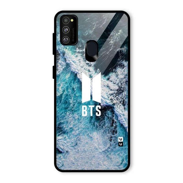 BTS Ocean Waves Glass Back Case for Galaxy M30s