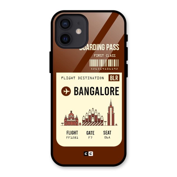 Bangalore Boarding Pass Glass Back Case for iPhone 12