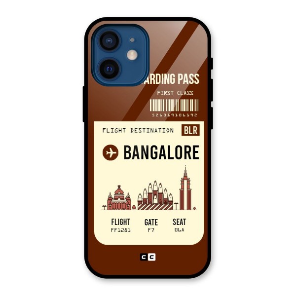 Bangalore Boarding Pass Glass Back Case for iPhone 12 Mini