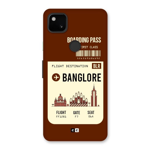 Banglore Boarding Pass Back Case for Google Pixel 4a