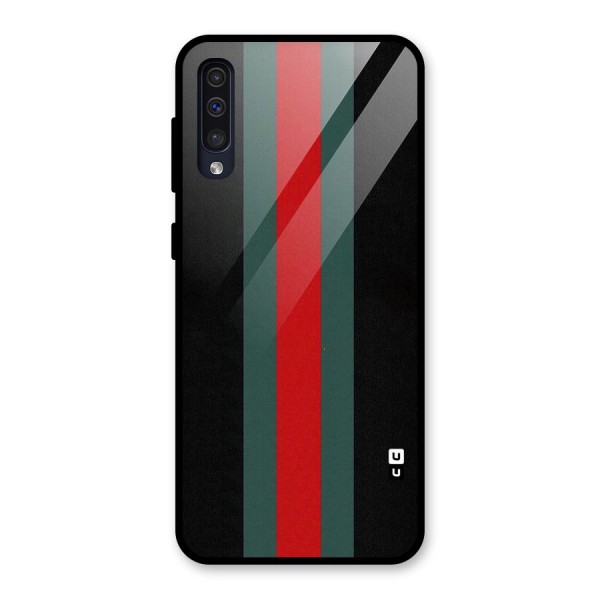 Basic Colored Stripes Glass Back Case for Galaxy A50s