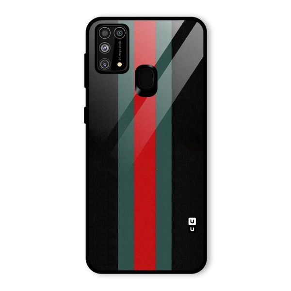 Basic Colored Stripes Glass Back Case for Galaxy M31