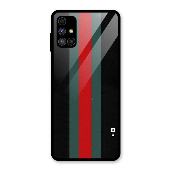 Basic Colored Stripes Glass Back Case for Galaxy M51