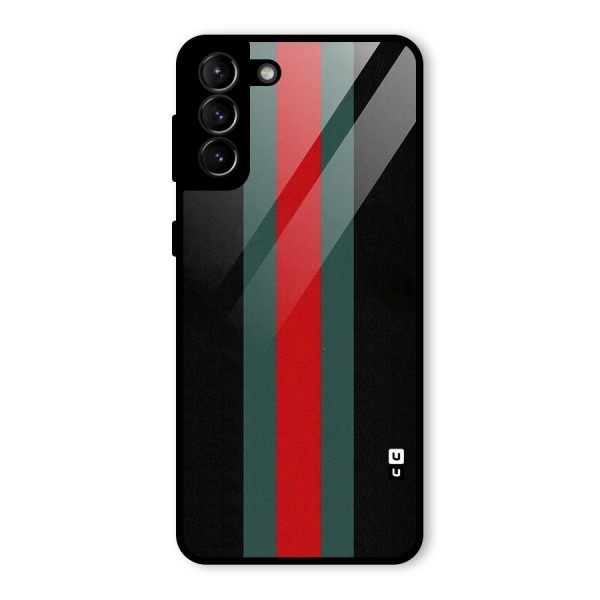 Basic Colored Stripes Glass Back Case for Galaxy S21 Plus