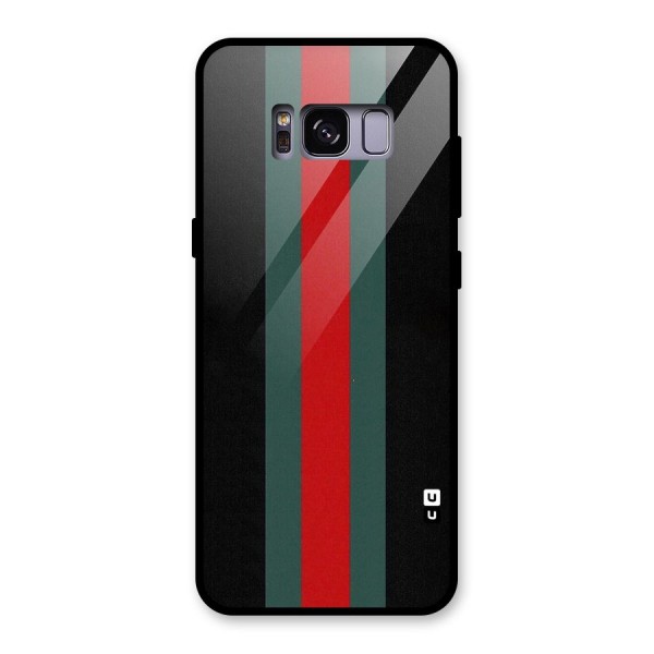 Basic Colored Stripes Glass Back Case for Galaxy S8