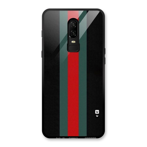 Basic Colored Stripes Glass Back Case for OnePlus 6