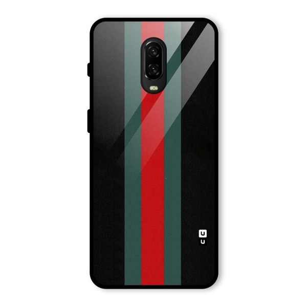 Basic Colored Stripes Glass Back Case for OnePlus 6T