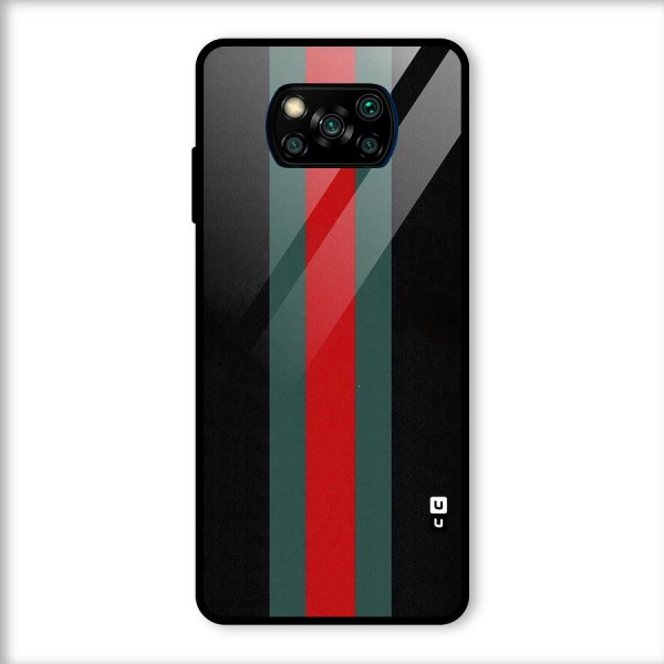 Basic Colored Stripes Glass Back Case for Poco X3
