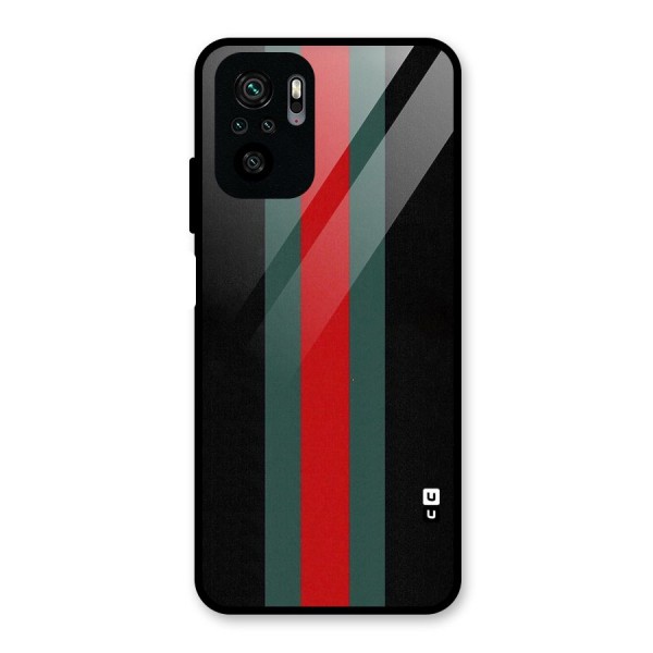 Basic Colored Stripes Glass Back Case for Redmi Note 10