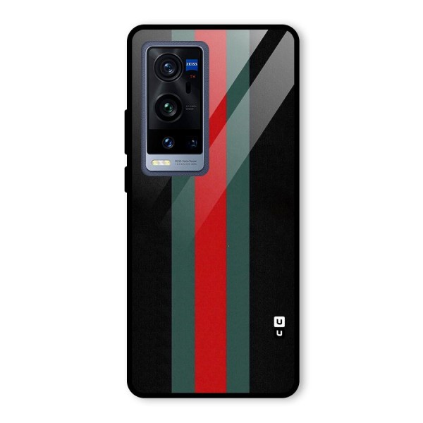 Basic Colored Stripes Glass Back Case for Vivo X60 Pro Plus