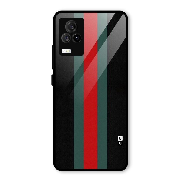 Basic Colored Stripes Glass Back Case for Vivo iQOO 7 Legend 5G