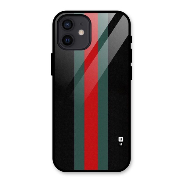 Basic Colored Stripes Glass Back Case for iPhone 12