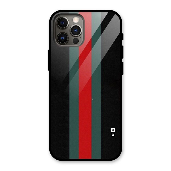 Basic Colored Stripes Glass Back Case for iPhone 12 Pro