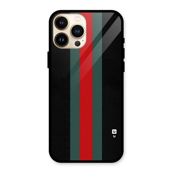 Basic Colored Stripes Glass Back Case for iPhone 13 Pro Max