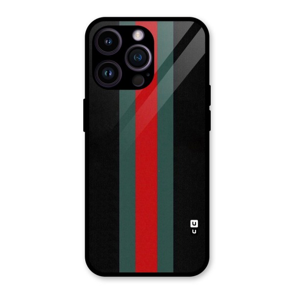 Basic Colored Stripes Glass Back Case for iPhone 14 Pro Max