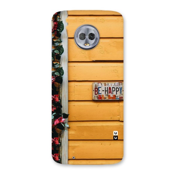 Be Happy Yellow Wall Back Case for Moto G6