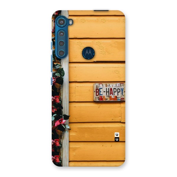 Be Happy Yellow Wall Back Case for Motorola One Fusion Plus