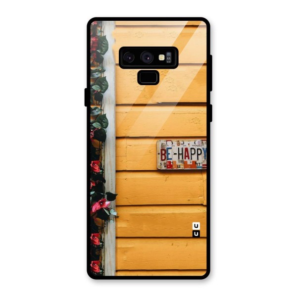 Be Happy Yellow Wall Glass Back Case for Galaxy Note 9