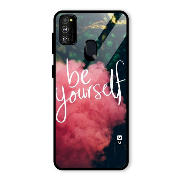Be Yourself Greens Glass Back Case for Galaxy M21