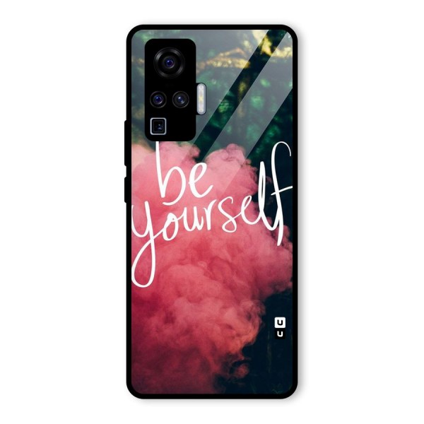 Be Yourself Greens Glass Back Case for Vivo X50 Pro