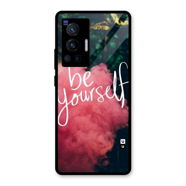 Be Yourself Greens Glass Back Case for Vivo X70 Pro