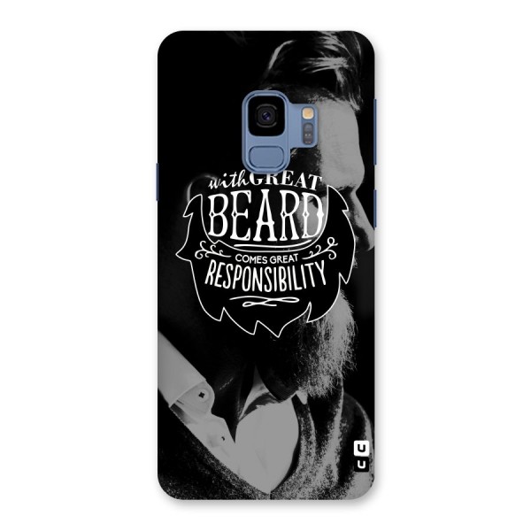 Beard Responsibility Quote Back Case for Galaxy S9