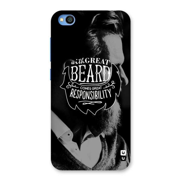 Beard Responsibility Quote Back Case for Redmi Go